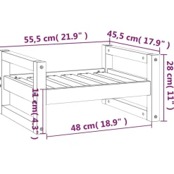 Maison Exclusive - Lit pour chien marron miel 55,5x45,5x28 cm bois de pin solide Online