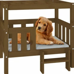 Maison Exclusive - Lit pour chien marron miel 75,5x63,5x70 cm bois de pin solide Hot