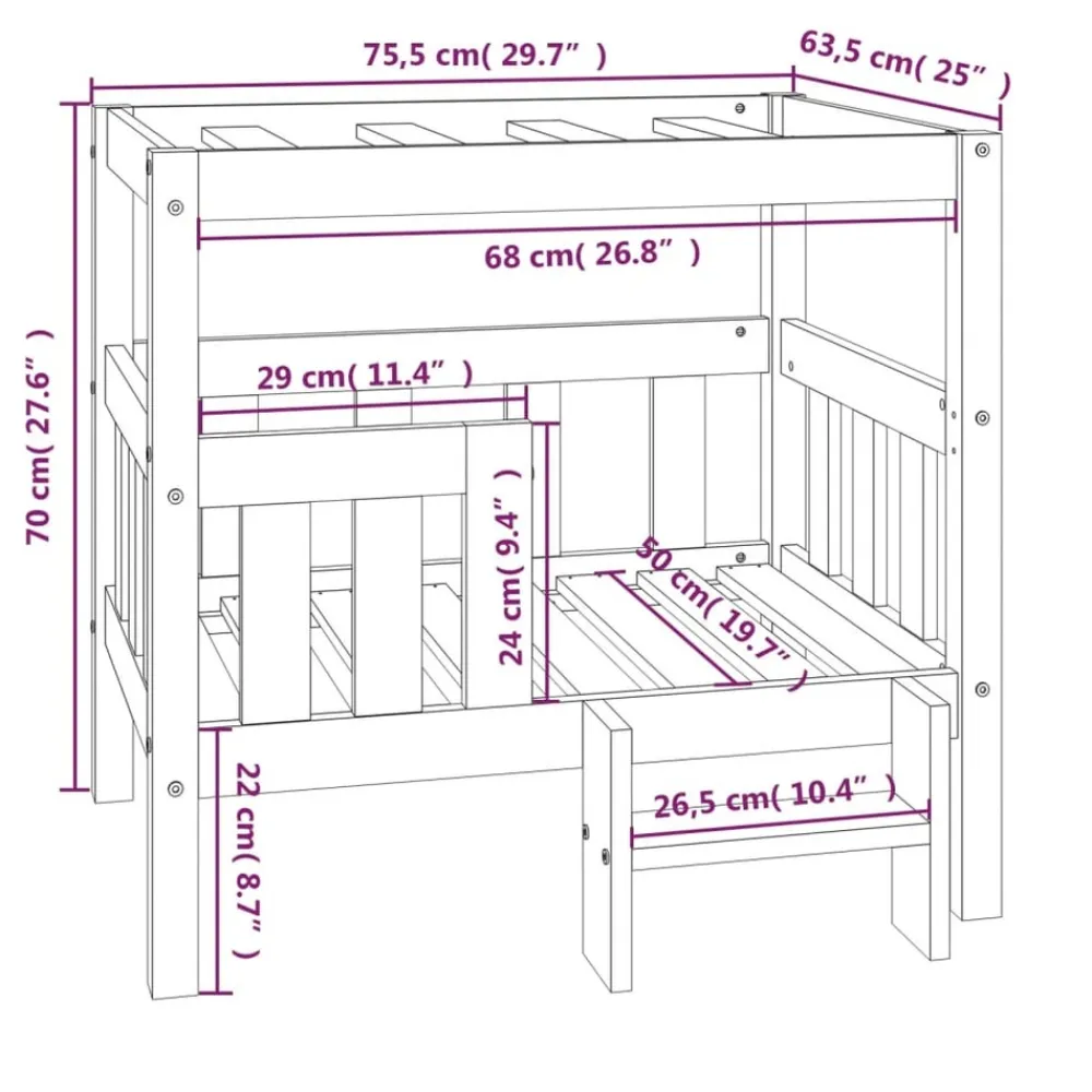 Maison Exclusive - Lit pour chien marron miel 75,5x63,5x70 cm bois de pin solide Hot