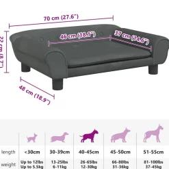 Maison Exclusive - Lit pour chien gris foncé 70x48x22 cm velours Sale