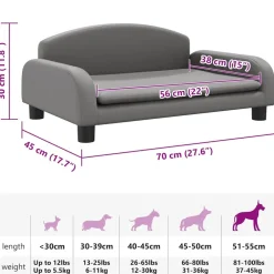 Maison Exclusive - Lit pour chien gris 70x45x30 cm similicuir Online