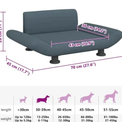 Maison Exclusive - Lit pour chien gris foncé 70x45x28 cm tissu Online