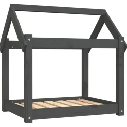 Maison Exclusive Niches, Paniers Et Transports | - Lit pour chien gris 71x55x70 cm bois de pin solide