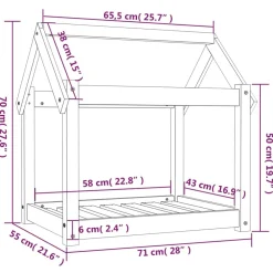 Maison Exclusive - Lit pour chien noir 71x55x70 cm bois de pin solide Best