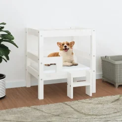 Maison Exclusive - Lit pour chien blanc 55,5x53,5x60 cm bois de pin solide
