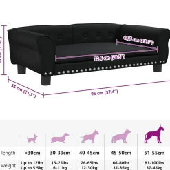 Maison Exclusive Niches, Paniers Et Transports | - Lit pour chien noir 95x55x30 cm similicuir