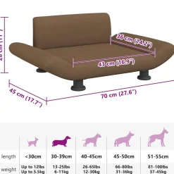 Maison Exclusive - Lit pour chien marron 70x45x28 cm tissu New