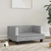 Maison Exclusive Niches, Paniers Et Transports | - Lit pour chien gris clair 60x40x30 cm velours