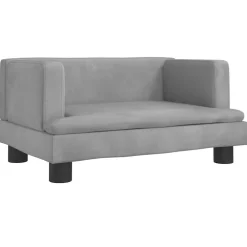 Maison Exclusive Niches, Paniers Et Transports | - Lit pour chien gris clair 60x40x30 cm velours
