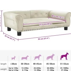 Maison Exclusive - Lit pour chien crème 95x55x30 cm velours Sale