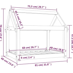 Maison Exclusive - Lit pour chien blanc 81x60x70 cm bois de pin solide Best