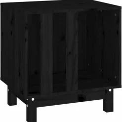 Maison Exclusive Niches, Paniers Et Transports | - Niche pour chien noir 50x40x52 cm bois de pin massif