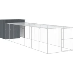 Maison Exclusive Niches, Paniers Et Transports | - Niche pour chien avec cour anthracite 214x865x181 cm