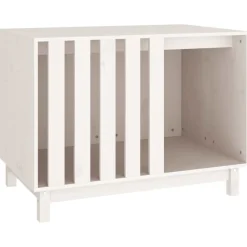 Maison Exclusive Niches, Paniers Et Transports | - Niche pour chien blanc 90x60x67 cm bois de pin massif