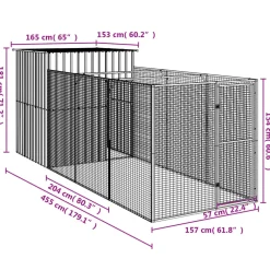 Maison Exclusive Niches, Paniers Et Transports | - Niche pour chien avec cour gris clair 165x455x181 cm
