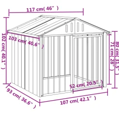 Maison Exclusive - Niche pour chien avec toit noir 117x103x102 cm acier galvanisé New