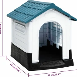 Maison Exclusive Niches, Paniers Et Transports | - Niche pour chien bleu 57x68x66 cm polypropylène