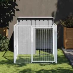 Maison Exclusive - Niche pour chien avec cour gris clair 110x201x110 cm Outlet