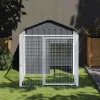 Maison Exclusive Niches, Paniers Et Transports | - Niche pour chien avec cour anthracite 117x201x123 cm