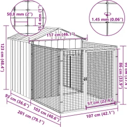 Maison Exclusive Niches, Paniers Et Transports | - Niche pour chien avec cour anthracite 117x201x123 cm