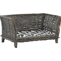 Maison Exclusive - Panier pour chiens avec coussin gris 50x33x30 cm saule naturel Outlet