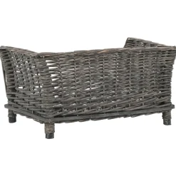 Maison Exclusive - Panier pour chiens avec coussin gris 50x33x30 cm saule naturel Outlet