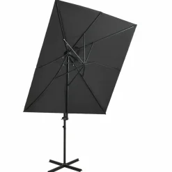 Maison Exclusive - Parasol de jardin en porte-à-faux à double toit anthracite Hot