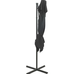 Maison Exclusive - Parasol de jardin en porte-à-faux à double toit anthracite Hot