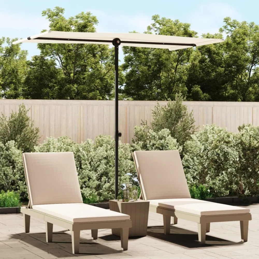 Maison Exclusive - Parasol de jardin avec mât en aluminium 180x110 cm blanc sable Outlet