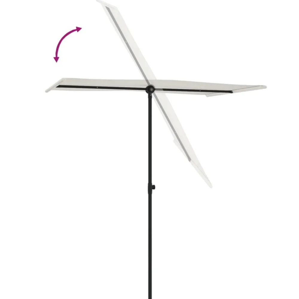 Maison Exclusive - Parasol de jardin avec mât en aluminium 180x110 cm blanc sable Outlet
