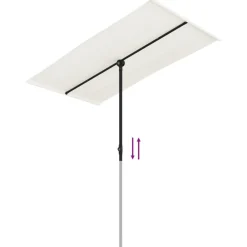 Maison Exclusive - Parasol de jardin avec mât en aluminium 180x110 cm blanc sable Outlet