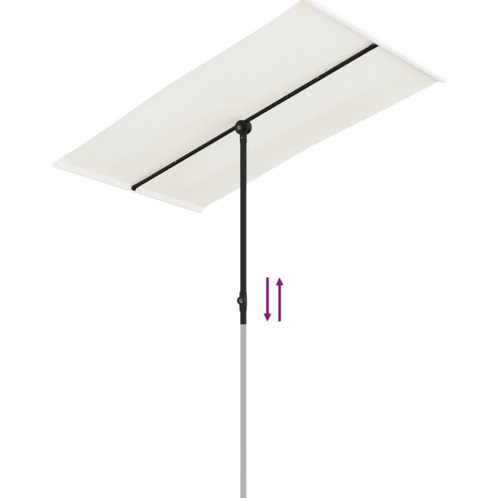Maison Exclusive - Parasol de jardin avec mât en aluminium 180x110 cm blanc sable Outlet