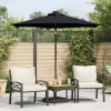 Maison Exclusive - Parasol de jardin avec mât en acier noir 225x225x212 cm Sale
