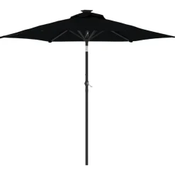 Maison Exclusive - Parasol de jardin avec mât en acier noir 225x225x212 cm Sale