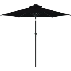 Maison Exclusive - Parasol de jardin avec mât en acier noir 225x225x212 cm Sale