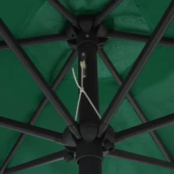 Maison Exclusive - Parasol de jardin avec lumières led et mât en aluminium vert New