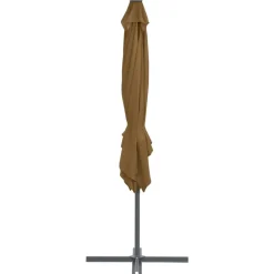 Maison Exclusive - Parasol de jardin en porte-à-faux avec mât en acier taupe Discount