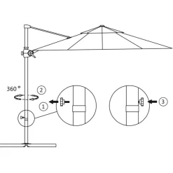 Maison Exclusive - Parasol de jardin en porte-à-faux avec mât en acier taupe Discount