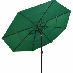 Maison Exclusive - Parasol de jardin à 3 niveaux avec mât en aluminium vert 3,5 m New