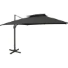 Maison Exclusive - Parasol de jardin en porte-à-faux avec double toit noir Online
