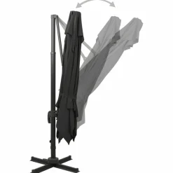 Maison Exclusive - Parasol de jardin en porte-à-faux avec double toit noir Online