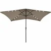 Maison Exclusive - Parasol de jardin avec led et mât en acier taupe 2x3 m Clearance