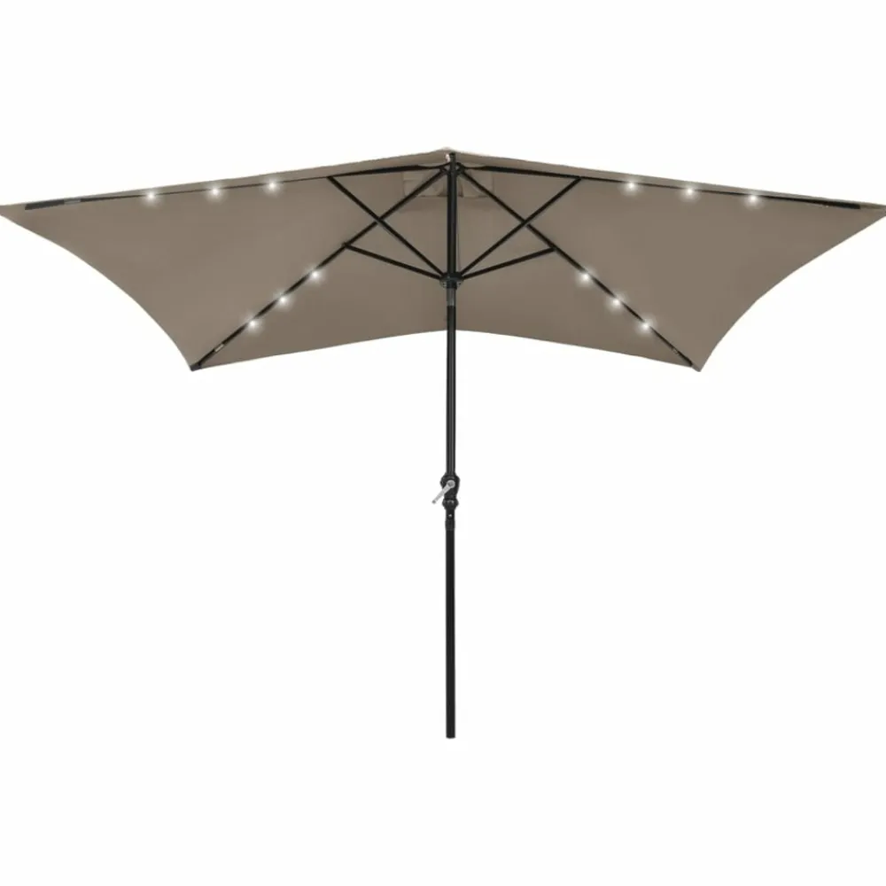 Maison Exclusive - Parasol de jardin avec led et mât en acier taupe 2x3 m Clearance