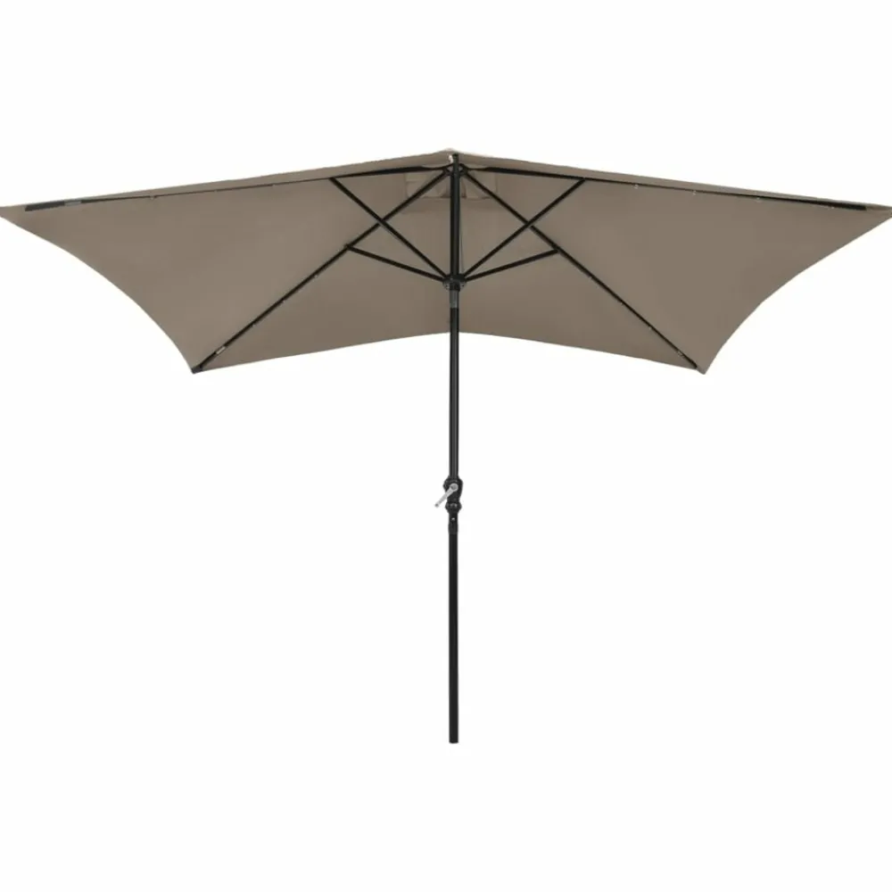Maison Exclusive - Parasol de jardin avec led et mât en acier taupe 2x3 m Clearance