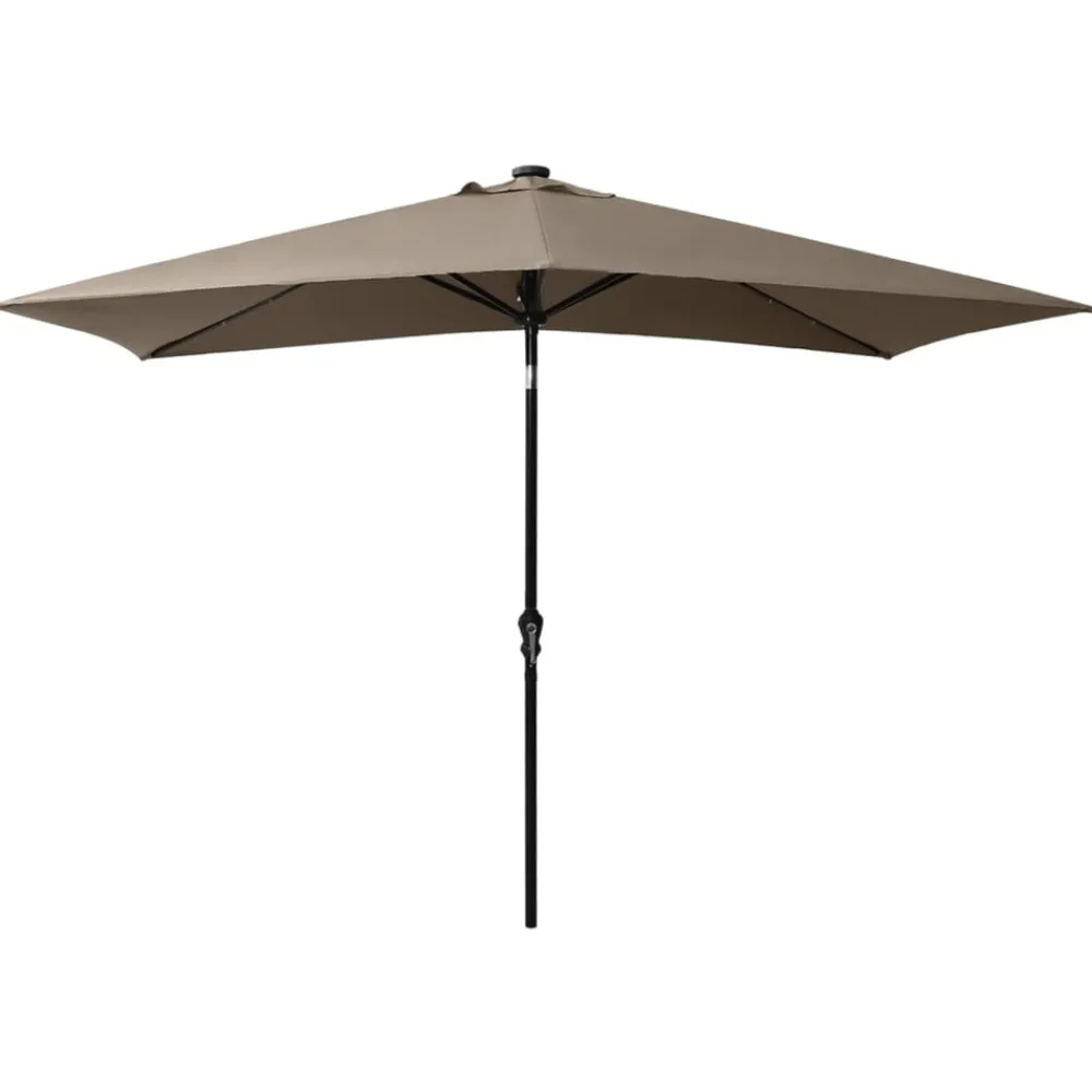 Maison Exclusive - Parasol de jardin avec led et mât en acier taupe 2x3 m Clearance