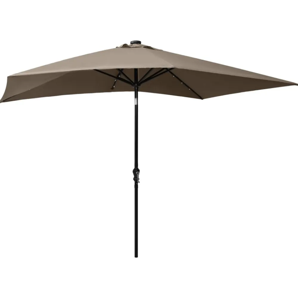Maison Exclusive - Parasol de jardin avec led et mât en acier taupe 2x3 m Clearance