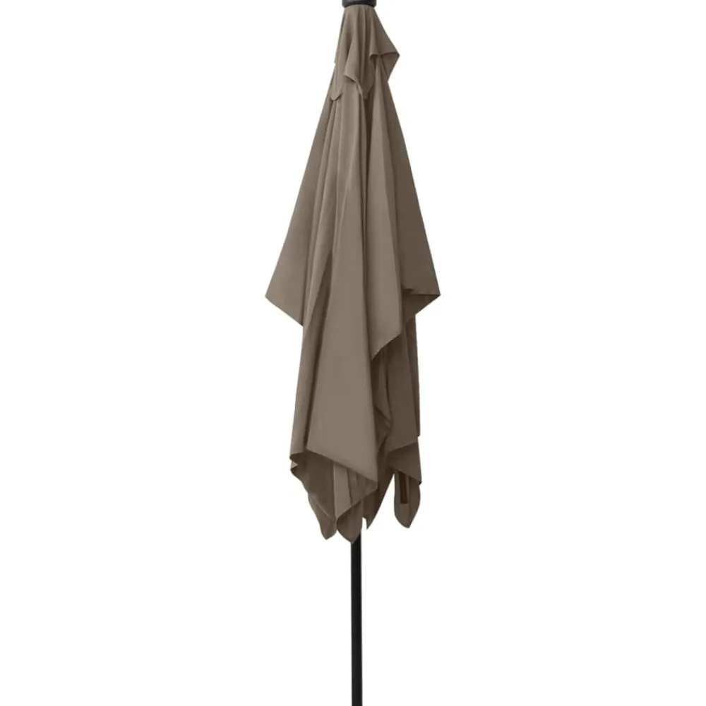 Maison Exclusive - Parasol de jardin avec led et mât en acier taupe 2x3 m Clearance