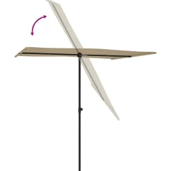 Maison Exclusive - Parasol de jardin avec mât en aluminium 2x1,5 m taupe Outlet
