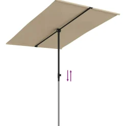 Maison Exclusive - Parasol de jardin avec mât en aluminium 2x1,5 m taupe Outlet