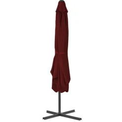 Maison Exclusive - Parasol de jardin et mât en acier rouge bordeaux 250x250x230 cm Outlet